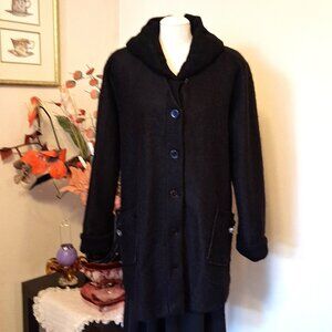NWOT tara vao Woman's Unique Design Quality Black Wool Winter Coat